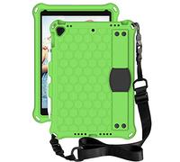 QYiD Custodia per iPad 10.2 / iPad 7th Generation, per Bambini Leggero Eva Protective per Bambini con Porta Apple Pencil, Kickstand/Grip Handle & Tracolla per iPad 10.2 Pollici 2019, Verde/Nero