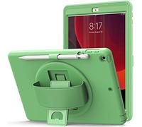 QYiD Custodia per iPad 8th Generation Bambini, iPad 10.2, iPad 7th Generation, Antiurto Protettiva con Cavalletto 360° e Cinturino e Tracolla Tenuti in Mano per iPad 8th/7th Gen 10.2", Matcha Green