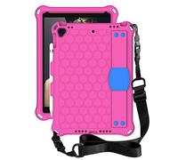 QYiD Custodia per iPad Air 3 2019 / iPad PRO 10.5" 2017, Leggero Eva Protective per Bambini con Porta Apple Pencil, Kickstand/Grip Handle & Tracolla per iPad Air (3rd Gen) 10.5" 2019 (RoseRosso+Blu)