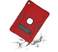 QYiD Custodia per iPad Air 3 / 3rd Gen, Hybrid Antiurto Robusto Drop Protection Cover Built con Stand per Apple iPad Air 3 (2019) 10.5" / Apple iPad PRO 10.5 (2017) / A2153, A2123 (Rosso+Nero)
