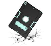 QYiD Custodia per iPad Air 3 / 3rd Gen, Hybrid Antiurto Robusto Drop Protection Cover Built con Stand per Apple iPad Air 3 (2019) 10.5" / Apple iPad PRO 10.5 (2017) / A2153, A2123 (Nero+Aqua)