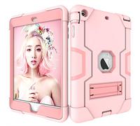QYiD Custodia per iPad Mini 1/2/3, Hybrid Antiurto Robusto Drop Protection Cover Built con Stand per Apple iPad Mini 3 (2014) / Mini 2 / Mini 1 / A1599, A1600, A1489, A1490 (Rosegold)