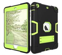 QYiD Custodia per iPad Mini 1/2/3, Hybrid Antiurto Robusto Drop Protection Cover Built con Stand per Apple iPad Mini 3 (2014) / Mini 2 / Mini 1 / A1599, A1600, A1489, A1490 (Nero+Olivine)