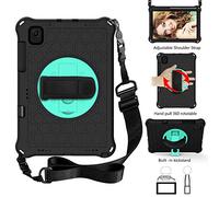 QYiD Custodia per iPad PRO 11" 2020/2018, [Support Apple Pencil Charging] Light Weight Eva Shockproof Case Rotatable Strap, & Shoulder Belt for Apple New iPad PRO 11 Pollice 2nd/1st, Nero/Aqua