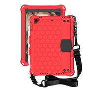 QYiD Custodia per iPad PRO 9.7, per Bambini Leggero Eva Protective per Bambini con Porta Apple Pencil, Kickstand/Grip Handle, Tracolla per iPad PRO 9.7 2016 Modle: A1674 / A1675 / A1673, Rosso/Nero