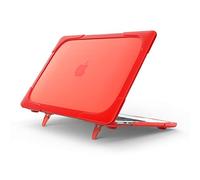 QYiD Custodia per MacBook Air 13 Pollici 2020 2019 2018 New Version A1932 A2179, 2 in 1 Heavy Duty Rigid Cover Protective con paraurti in plastica per Apple Mac Air 13 Retina con Touch ID, Rosso