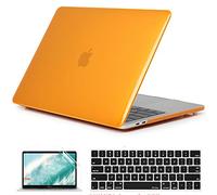 QYiD Custodia per MacBook Air 13 Pollici 2020 2019 2018 New Version A1932 A2179, Plastic Transparent Cover con Tastiera Cover & Proteggi Schermo per Apple Mac Air 13 Retina con Touch ID, Arancia