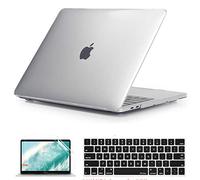 QYiD Custodia per MacBook Air 13 Pollici 2020 2019 2018A1932 A2179, Plastic Transparent Case Cover Rigida con Tastiera Cover & Proteggi Schermo per Apple Mac Air 13 Retina con Touch ID, Blau