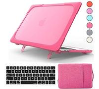 QYiD Custodia per MacBook PRO 13 Pollici 2019 2018 2017 2016 A2159 A1989 A1706 A1708, 2 in 1 Heavy Duty Rigid Protective con Tastiera Cover & Custodia Borsa per Apple Mac PRO 13 Touch Bar, Rose