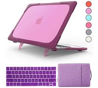 QYiD Custodia per MacBook PRO 13 Pollici 2019 2018 2017 2016 A2159 A1989 A1706 A1708, 2 in 1 Heavy Duty Rigid Protective con Tastiera Cover & Custodia Borsa per Apple Mac PRO 13 Touch Bar, Viola