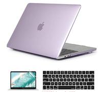 QYiD Custodia per MacBook PRO 13 Pollici 2019 2018 2017 2016 A2159 A1989 A1706 A1708, Plastic Transparent Case Cover Rigida con Tastiera Cover & Proteggi Schermo per Apple Mac PRO 13 Touch Bar, Lila