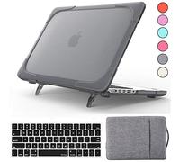 QYiD Custodia per MacBook PRO 13 Retina A1502 & A1425, 2 in 1 Heavy Duty Rigid Protective con Tastiera Cover & Custodia Borsa per MacBook PRO 13" con Retina Display(2012-2015 Release), Grigio