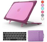 QYiD Custodia per MacBook PRO 13 Retina A1502 & A1425, 2 in 1 Heavy Duty Rigid Protective con Tastiera Cover & Custodia Borsa per MacBook PRO 13" con Retina Display(2012-2015 Release), Viola
