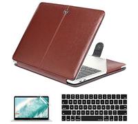 QYiD Custodia per MacBook PRO 15 Pollici con CD-Rom Model A1286 (Non-Retina), Premium PU Pelle Case con Tastiera Copertina & Proteggi Schermo per MacBook PRO 15", Marrone