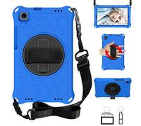 QYiD Custodia per Mediapad M5 Lite 8.0 2019, Leggera Eva Custodia Bambini Robusta con Hand Tracolla e Kickstand Rotante per Huawei Mediapad M5 Lite 8.0 Pollice 2019, Blu/Nero