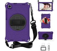 QYiD Custodia per Mediapad M5 Lite 8.0 2019, Leggera Eva Custodia Bambini Robusta con Hand Tracolla e Kickstand Rotante per Huawei Mediapad M5 Lite 8.0 Pollice 2019, Nero/Blu