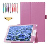 QYiD Custodia per MediaPad M5 Lite 8 / MediaPad T5 8.0, Ultra Sottile e Leggero Custodia Supporto con Auto Sleep/Wake Feature per Huawei MediaPad M5 Lite 8 / T5 8.0, Rosa