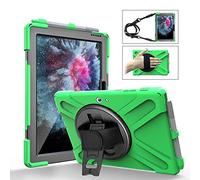 QYiD Custodia per Microsoft Surface PRO 7 / PRO 6 / PRO 5 / PRO 2017/ PRO 4 / PRO LTE, Heavy Duty Antiurto Protettiva with Pen Holder 360 Rotatable Kickstand, Shoulder Belt, Verde