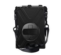 QYiD Custodia per Microsoft Surface PRO 7 / PRO 6 / PRO 5 / PRO 2017/ PRO 4 / PRO LTE, Heavy Duty Antiurto Protettiva with Pen Holder 360 Rotatable Kickstand, Shoulder Belt, Nero
