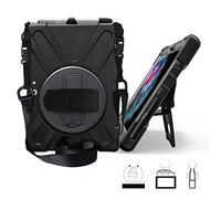 QYiD Custodia per Microsoft Surface PRO X, Heavy Duty Rigido Antiurto Protettiva con 360 Supporti Girevoli/Cinturino a Mano, Tracolla per Surface PRO X 2019 de 13" (Nero)
