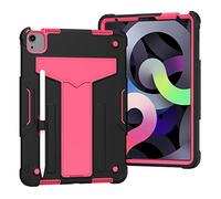 QYiD Custodia per New iPad 10.9 Pollici, iPad Air 4.ª Generación 2020, Heavy Duty Shockproof Rugged Custodia Protettiva Robusta Antiurto per iPad PRO 11" 2020/2018, Nero/Rosa