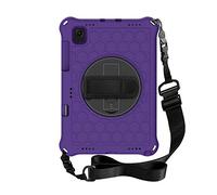 QYiD Custodia per New iPad Air 4th Generation 2020, [Support Apple Pencil Charging] Light Weight Eva Shockproof Case Rotatable Strap, & Shoulder Belt for Samsung Galaxy Tab 4 8-Pollice, Viola/Nero