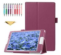 QYiD Custodia per per Microsoft Surface Go 2 2020 / Surface Go, Slim Folding PU Leather Cover with Stylus Holder per 10 Pollici Surface Go 2 2020 / Surface Go 2018, Viola