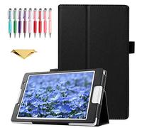 QYiD Custodia per per Microsoft Surface Go 2 2020 / Surface Go, Slim Folding PU Leather Cover with Stylus Holder per 10 Pollici Surface Go 2 2020 / Surface Go 2018, Nero