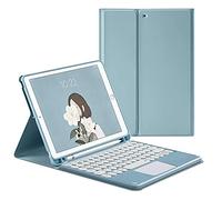 QYiD - Custodia per tastiera iPad con touchpad per iPad Air 3 10.5 / iPad Pro 10.5, staccabile senza fili con supporto per matite, custodia per tastiera per iPad Air 3rd Gen/Pro 10.5", colore: Blu