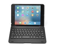 QYiD - Custodia per tastiera per iPad Mini 3/2/1, tastiera Bluetooth con 130° Smart Folio Cover posteriore rigida, ultra sottile, riattivazione automatica e spegnimento per iPad Mini 1/Mini 2/Mini 3, colore: Nero