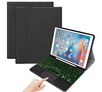 QYiD Custodia Tastiera con Touchpad per iPad PRO 12.9 2017/2015, Tastiera Bluetooth Retroilluminata, Rimovibile, Trackpad, Layout QWERTY Cover per iPad PRO 12.9 1a & 2a Generazione, Nero