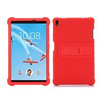 QYiD Custodie per Lenovo Tab 4 10 Plus, Ultra Leggera Shock Proof Protettiva Antiurto in Silicone Cover Custodie per 2017 Lenovo Tab 4 10.1" Plus (Model: TB-X704), Rosso