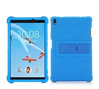 QYiD Custodie per Lenovo Tab 4 10 Plus, Ultra Leggera Shock Proof Protettiva Antiurto in Silicone Cover Custodie per 2017 Lenovo Tab 4 10.1" Plus (Model: TB-X704), Blu