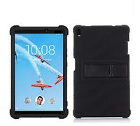 QYiD Custodie per Lenovo Tab 4 10 Plus, Ultra Leggera Shock Proof Protettiva Antiurto in Silicone Cover Custodie per 2017 Lenovo Tab 4 10.1" Plus (Model: TB-X704), Nero