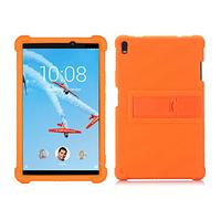 QYiD Custodie per Lenovo Tab 4 10 Plus, Ultra Leggera Shock Proof Protettiva Antiurto in Silicone Cover Custodie per 2017 Lenovo Tab 4 10.1" Plus (Model: TB-X704), Arancia