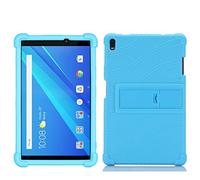 QYiD Custodie per Lenovo Tab 4 10 (TB-X304F/N), Ultra Leggera Shock Proof Protettiva Antiurto in Silicone Cover Custodie per Lenovo Tab 4 10.1 Pollici Tablet 2017 (Model: TB-X304), Azzurro