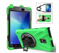 QYiD Samsung Galaxy Tab Active 2 8.0 SM-T390, Heavy Duty Antiurto Protettiva with Pen Holder 360 Rotatable Kickstand, Shoulder Belt per Galaxy Tab Active 2 8" SM-T390/T395/T397, Verde