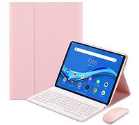 QYiD tastiera custodia per Lenovo Tab M10 FHD Plus 10.3 Pollici (TB-X606F / TB-X606X), [Inglese Layout] Slim Cover con Rimovibile Bluetooth tastiera con Mouse per Lenovo Tab M10 Plus 10.3", Rosa