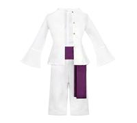 QYIFIRST Anime Luffy Outfits Suit Carnevale Costume Cosplay Bianco Uomo XL