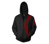 QYIFIRST hoodieover Coat zippée Cartoon Manteau Sparta Cosplay Costume Homme Femme Coat Trenchcoat Unisexe Black 4XL (Chest 122cm)