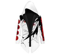 QYIFIRST Uchiha Itachi - Felpa con cappuccio unisex con stampa 3D, a maniche lunghe, per cosplay, per cosplay, a maniche lunghe, colore bianco, XL (petto 114 cm)