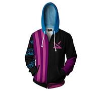 QYIFIRST Unisex Uomo Donna Anime 3D Stampa Hoodie Felpa con Cappuccio Manica Lunga Sweatshirt Legends League Cosplay Costume Nero S (Petto 104cm)