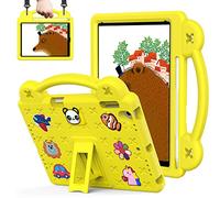 QYiiD Custodia Bambini Eva per iPad 9.7 2018/2017/ iPad 6a/5a Generazione, Leggera Custodia Protettiva Antiurto, Antishock con Maniglie Kickstand e Tracolla Cover per iPad 9.7 Pollici, Giallo