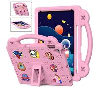 QYiiD Custodia Bambini Eva per iPad 9.7 2018/2017/ iPad 6a/5a Generazione, Leggera Custodia Protettiva Antiurto, Antishock con Maniglie e Piedistallo Kickstand Cover per iPad 9.7 Pollici, Rosa