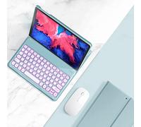 QYiiD Custodia con Tastiera e Mouse per Lenovo Tab P11 2020 (TB-J606F TB-J606X), Magnetica Cover con Tastiera Rotonda a Colori [Italiano Layout] Blutooth Rimovibile e Mouse per Lenovo Tab P11, Blu