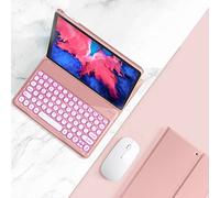 QYiiD Custodia con Tastiera e Mouse per Lenovo Tab P11 2020 (TB-J606F TB-J606X), Magnetica Cover con Tastiera Rotonda a Colori [Italiano Layout] Blutooth Rimovibile e Mouse per Lenovo Tab P11, Rosa