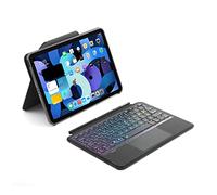 QYiiD Custodia con tastiera retroilluminata per iPad Pro 11" 4a/3a/2a/1a generazione (2022/2021/2020/2018), iPad Air 5a/4a, trackpad multi-touch, custodia a libro con tastiera Bluetooth staccabile
