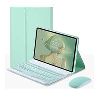 QYiiD Custodia con tastiera touchpad con mouse per Lenovo Smart Tab M10 Plus TB-X606F TB-X606X, custodia a libro con tastiera wireless staccabile per Lenovo Smart Tab M10 Plus 10,3", verde