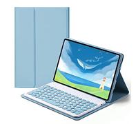 QYiiD Custodia con tastiera touchpad con mouse per Lenovo Smart Tab M10 Plus TB-X606F TB-X606X, custodia a libro con tastiera wireless staccabile per Lenovo Smart Tab M10 Plus 10,3", blu