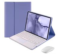 QYiiD Custodia con tastiera touchpad per tablet Xiaomi Pad 6/6 Pro da 11 pollici, custodia con tastiera e mouse touchpad rimovibile senza fili con tasti rotondi, viola